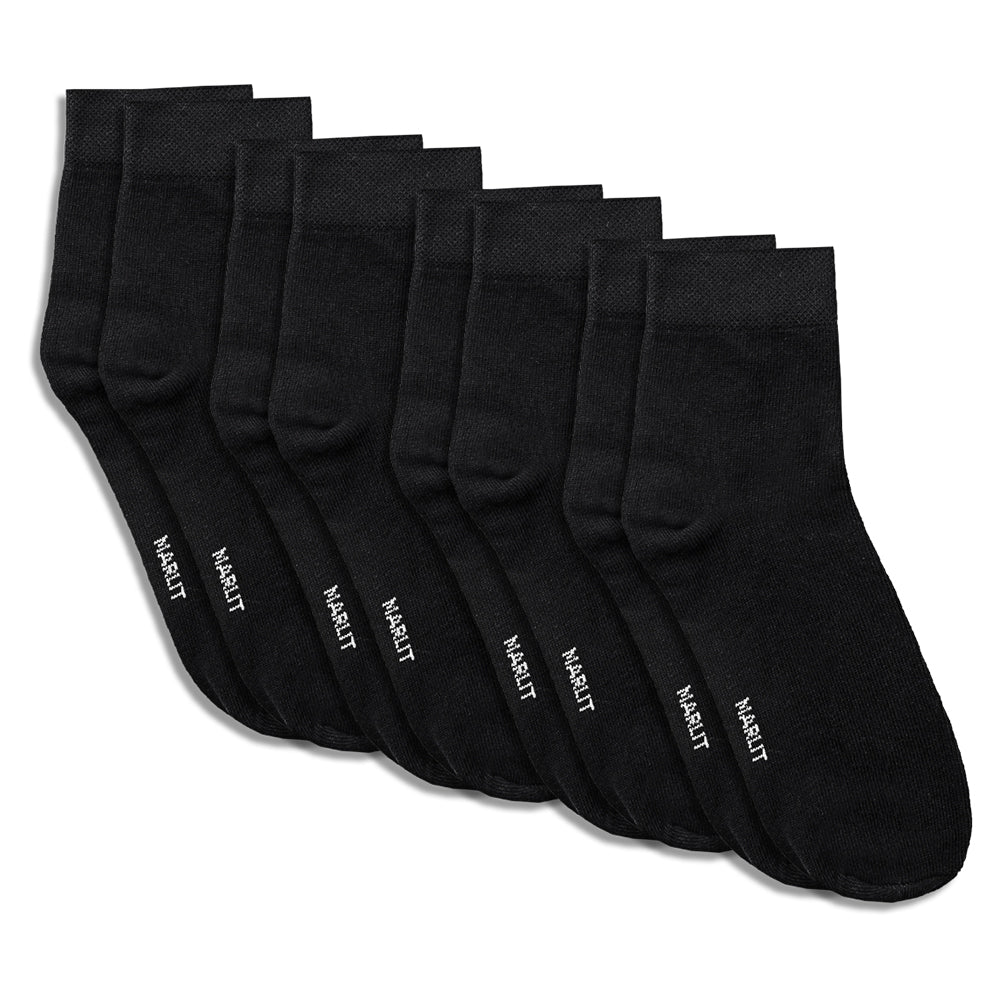 MEN | FORMAL ANKLE LENGTH SOCKS (PACK OF 4, BLACK, FREE SIZE)