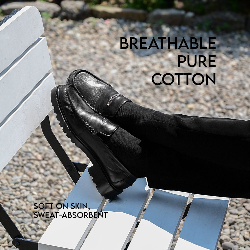 MEN | FORMAL ANKLE LENGTH SOCKS (PACK OF 4, BLACK, FREE SIZE)