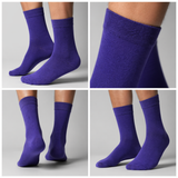 MEN FORMAL CALF LENGTH SOCKS - PURPLE (PACK OF 1, FREE SIZE)