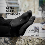MEN | FORMAL CALF LENGTH SOCKS (PACK OF 2, BLACK, FREE SIZE)