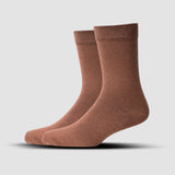 MEN FORMAL CALF LENGTH SOCKS - BROWN (PACK OF 1, FREE SIZE)