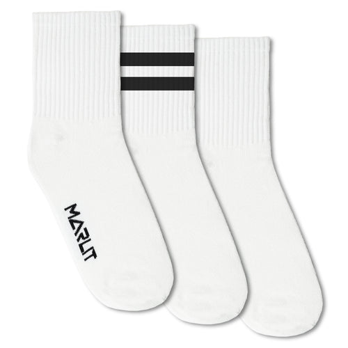 WHITE & BLACK STRIPES | CREW SOCKS