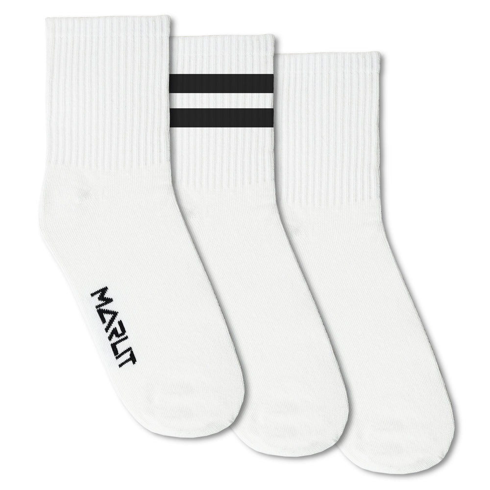 WHITE & BLACK STRIPES | CREW SOCKS