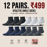 Athletic Ankle Socks ( Pack of 12 pairs )