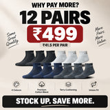 Athletic Ankle Socks ( Pack of 12 pairs )