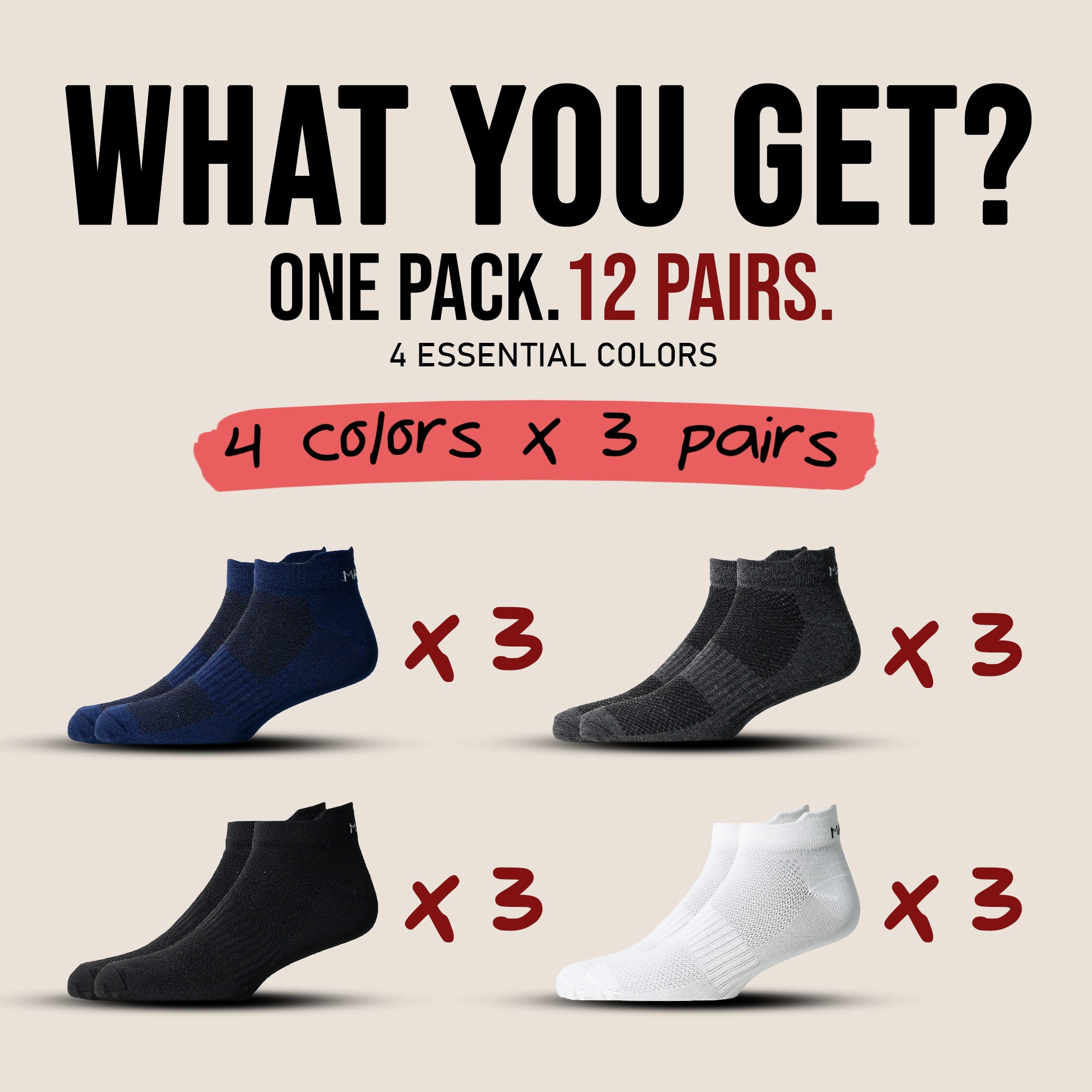 Active Everyday Socks ( Pack of 12 pairs )